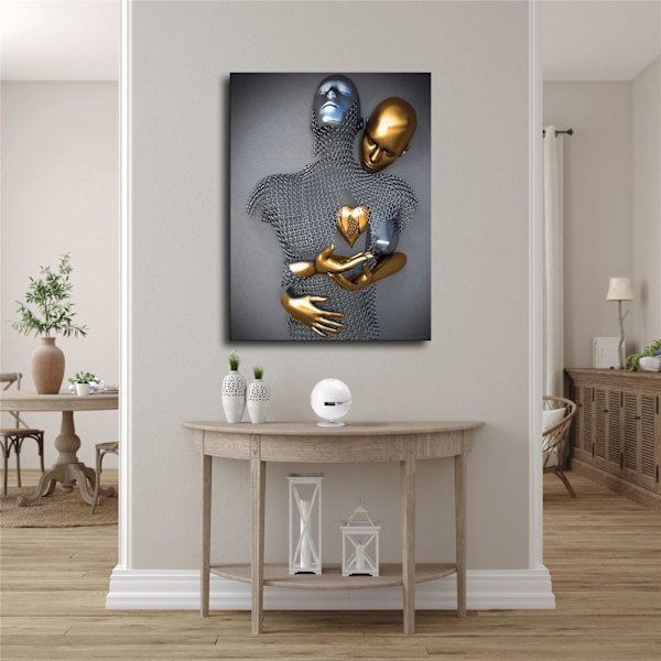 Par plakat krammer Valentinsdag gave plakat lærredstryk maleri billede vægkunst soveværelse stue dekoration 40*50cm