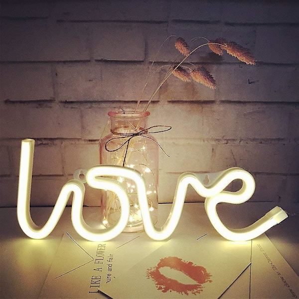 Neon Love Skilte Lys Led Kærlighed Dekorativ Kunst Marquee Skilt - Vægdækning / Borddekoration Til Bryllup Fest Stue