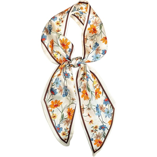 Hårbandana för Kvinnor Mode Silkeslen Satin Huvudduk Wrap Andningsbar Lätt Halsduk För Handväska Tillbehör