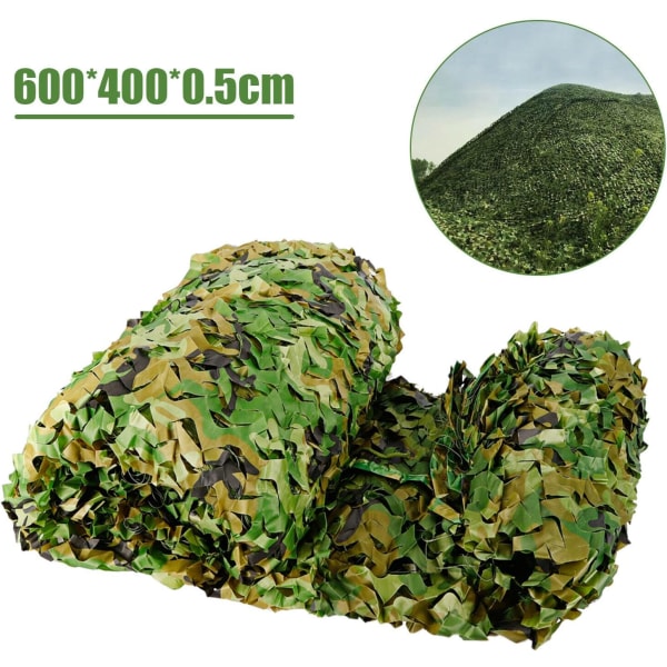 Kamouflagenät, 4 x 6 m Förstärkt kamouflagenät Kamouflage solskyddssegel, Woodland kamouflagenät 4 x 6 m