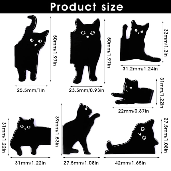 Magneettiset kirjanmerkit, 7 kappaletta lajiteltuja söpöjä kirjanmerkkien pidikkeitä Kawaii-kissan magneettisivumerkit 3