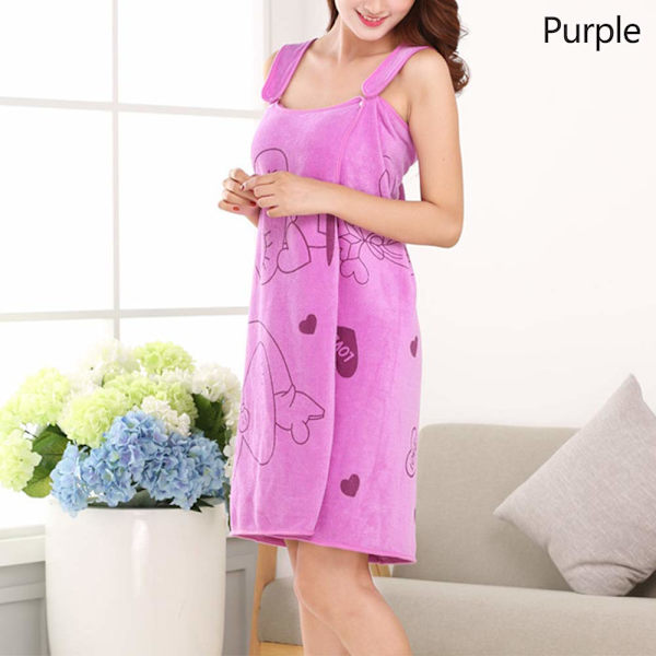 Badrock Badhandduk Wrap, Dammjuk Mjuk Bärbar Vattenabsorberande Badkjol för Bastu Spa Dusch Purple