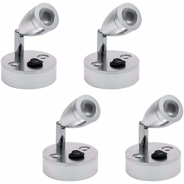 Innvendig belysning Spotlampe Auto LED-lys 2stk-RV Leselampe 3000K 180° Rotasjon for Bobil Van Båt Caravan Kjøretøy