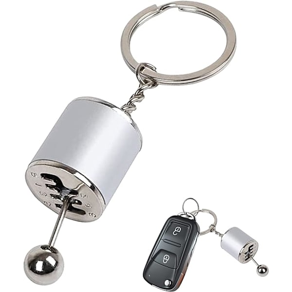 1 stk. bilskifter nøglering, kreativ automatisk gearskifter model nøglering, bilskift formet metalnøgleringe, mand nøglering biltilbehør (sliver)