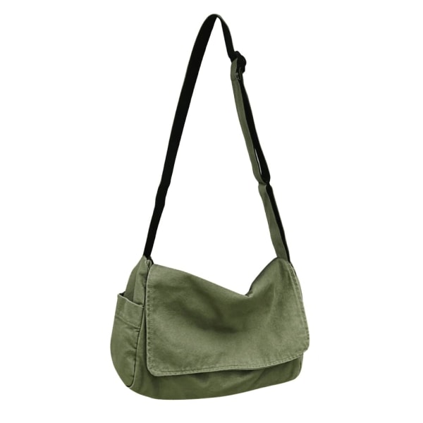 Canvas Crossbody-väska för kvinnor, Canvas Axelväskor Estetisk Messenger Bag Satchel Bag Hobo Tote Bag för skolresor Casual Daily Green