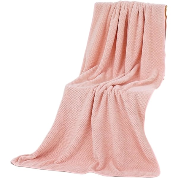 Håndkle sett med badehåndkle, korallfleece badehåndkle sett, dusjhåndkle 70x140cm og håndkle 35x75cm, 2-pakning (Farge: Lyse rosa)