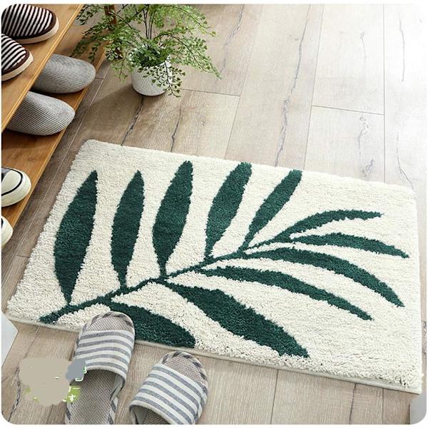Halkskyddande badrumsmattor, badrumsmatta badrum superabsorberande mjuk dusch lämplig för vardagsrum/kök/sovrum (40 * 60 cm, bambu blad) Bamboo leaves