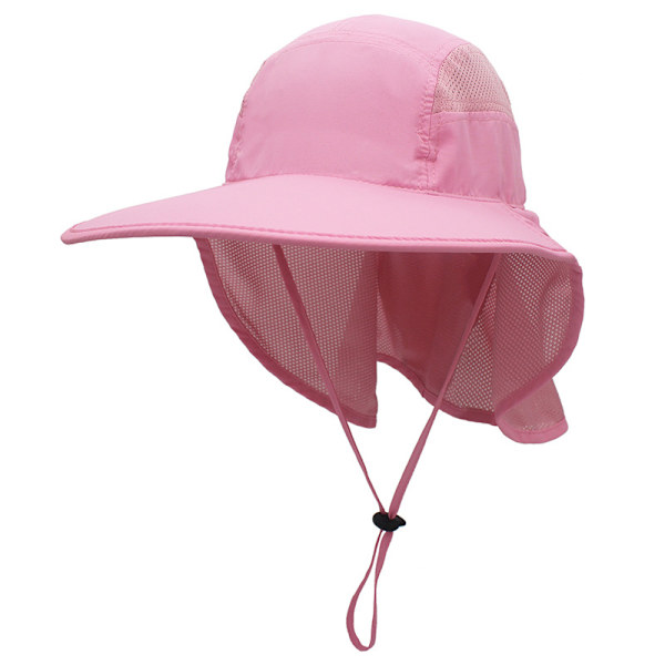 Solhatt Menn Kvinner UPF 50+ Utendørs UV Sommer Cap med Nakkebeskyttelse Fotturer Fiskehatt Strand Foldbar Safari Bush Hatter Mesh Hat pink