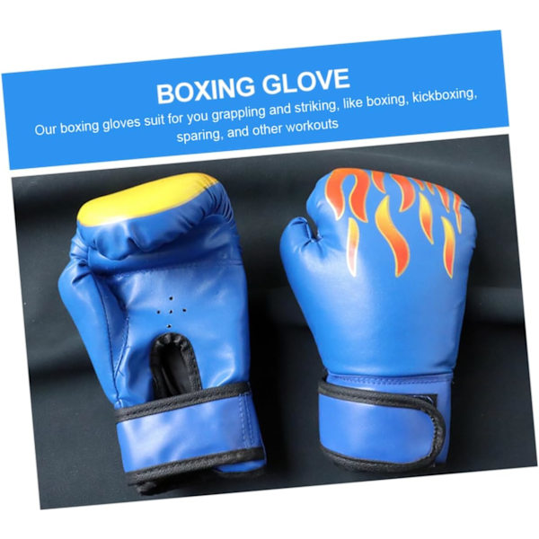 1 par Kickboxing barneboksinghansker for 3-8 år Fighting Bag Hansker Menn Blå Flamme