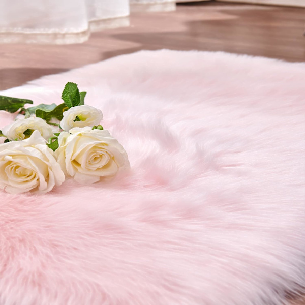 Mattan för vardagsrum Dekorativ matta, soffmatta för sovrum, säng, soffa eller stol (Rosa, 60 x 100 cm)