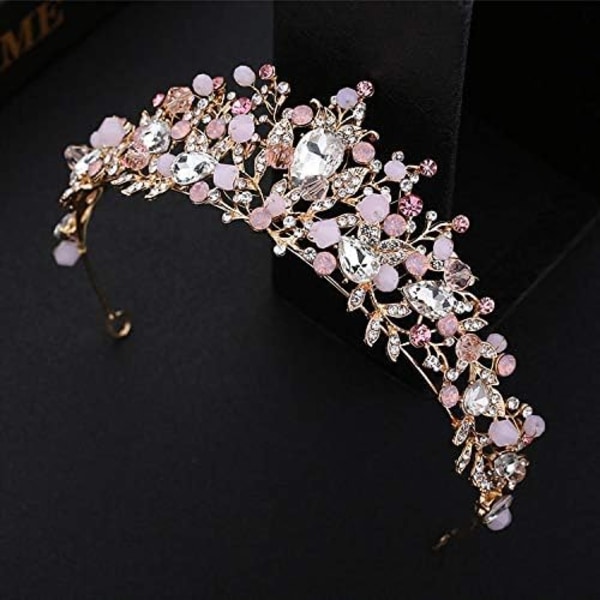 Tiaror för flickor Kristalltiara Pärla Prinsessa Kostym Krona Hårband Blomma Tävling Bröllop Hårtillbehör Cosplay, Födelsedag, Firande