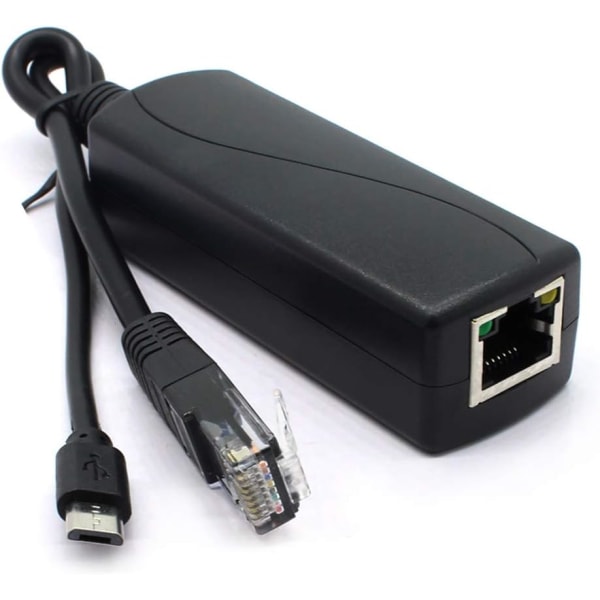 2-pak Gigabit PoE -jakaja, 48V - 5V 2.4A Micro USB Ethernet -sovitin, toimii Raspberry Pi 3B+ -verkon IP -kameran ja muiden kanssa