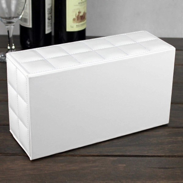 High-end mode PU læder tissue box holder cover rektangulær