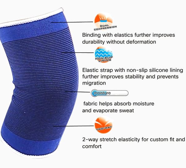 2 x Knäskydd Elastisk Artrit Blåmärke Skada Ärm Bandage