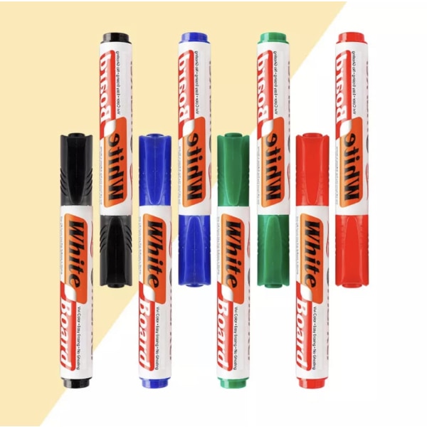 Whiteboard-pennor Markörer 8 kulspets Låg lukt Whiteboard-markörer Blandade färger Svart Blå Röd & Grön Dry Erase Pennor