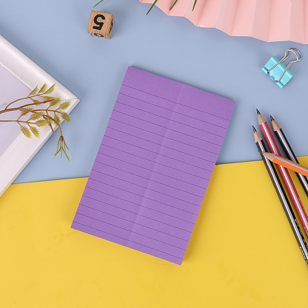6-pak selvklebende notater Post it fargerike linjerte notater Flyttbare selvklebende notatblokk for kontor, hjem, skole