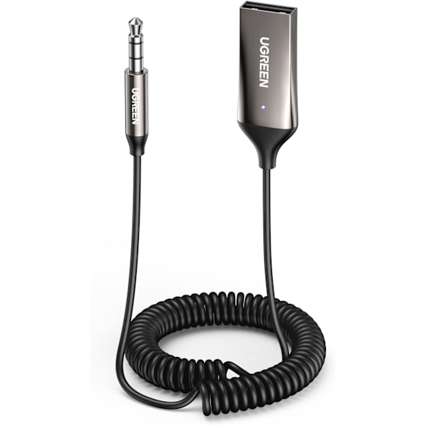 Bluetooth Aux -sovitin, Auton Aux Bluetooth 5.3 -vastaanotin USB-äänensovitin 3,5 mm:n liittimellä Auton tai kodin stereoiden musiikin suoratoistoon Sisäänrakennettu mikrofoni