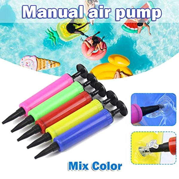 6PCS Manual Air Pump, Mini Handheld Inflator for Inflatable Bed, Boat, Swimming Mattress, 16.5 x 2.4cm, Random Color