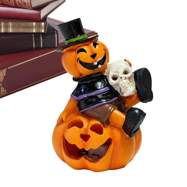Græskarformet lanterne - Kranie LED græskarstatue lanterne Halloween græskar lanterne LED natlys, græskar telys 2