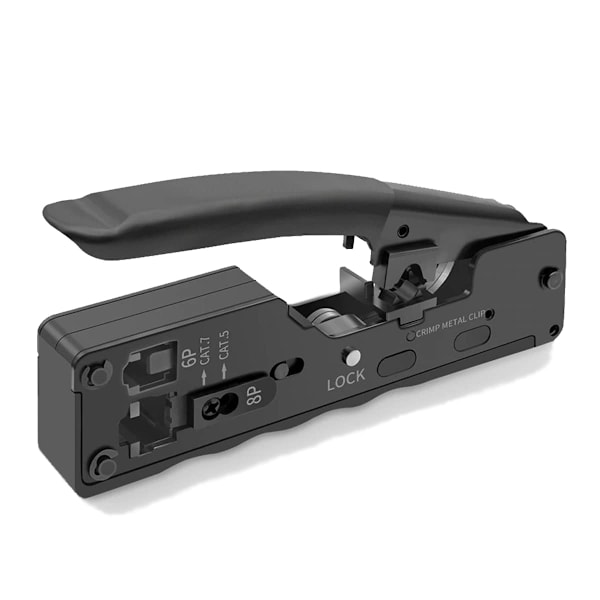 RJ45-krimpetang for CAT5/CAT5E/CAT6/CAT6A/CAT7 nettverkskontakt Crimper RJ45 nettverksplugg og 6P RJ11 telefonkontakt