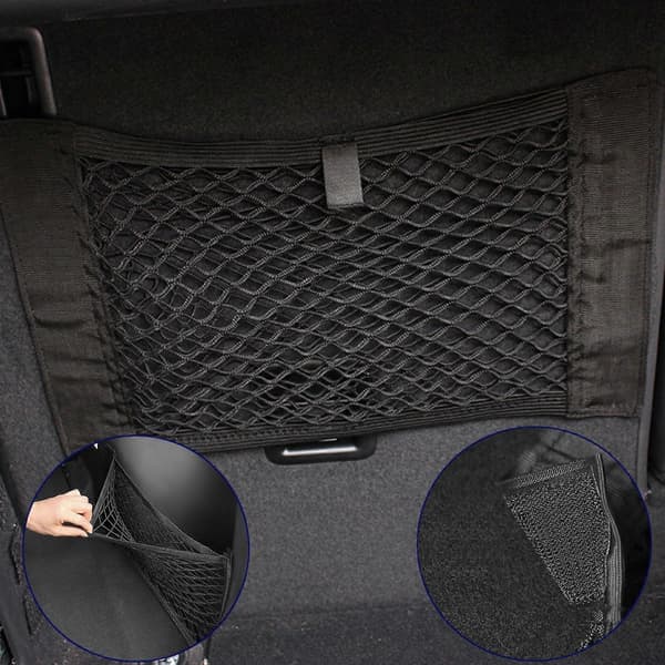 3 stk. Elastisk Velcro Bagagerumsnet til Opbevaring af Dagligvarer