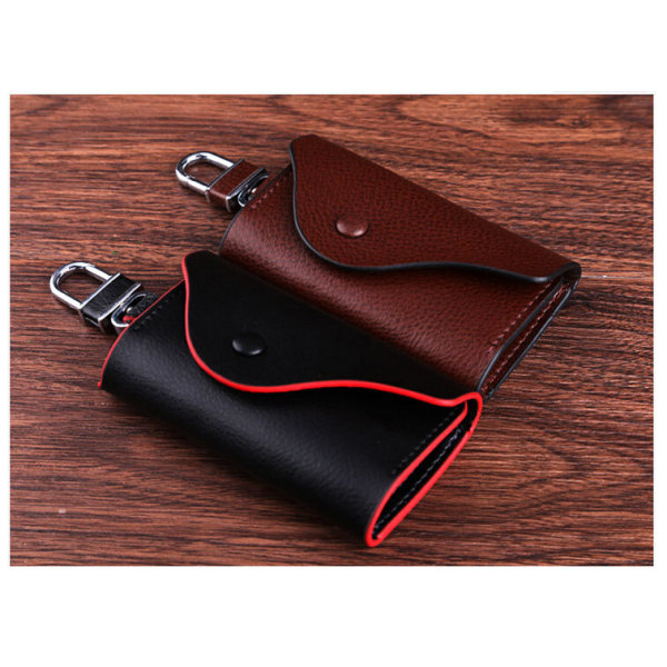 Grnuine Leather Key Case,Mens Leather Cowhide Key Chain Bag,Keyring Card ID Holder Wallet Purse