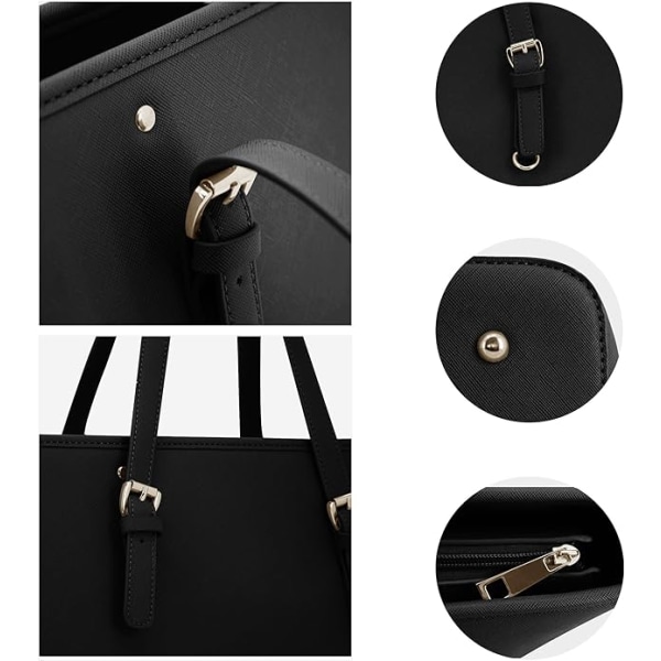 Kvinners shopper klassisk elegant håndveske håndveske svart