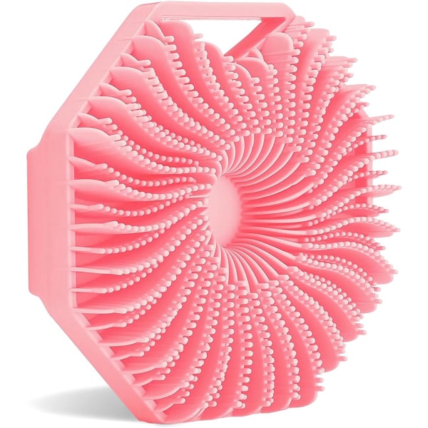 Silikone kropsskrubber, kropsskrubber til følsom hud, miljøvenlig bruser skrubber til kroppen, silikone kropsbørste til brusebad (pink) Pink