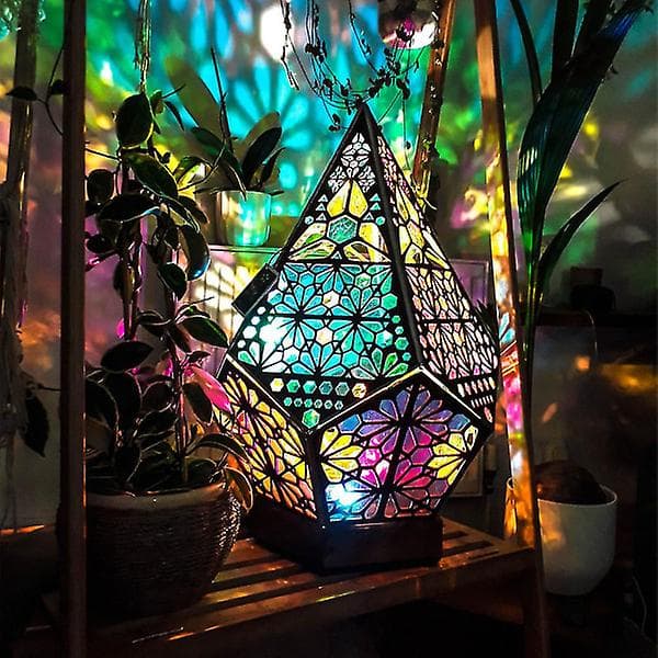 Bohemian Mosaic Starry Sky Floor Projections Lamp Table Bed