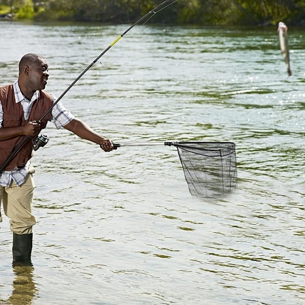 Foldbar Fiskenet, Fiske Landingsnet, Trekantet Fiskenet til Karpefiskeri, Fisk, Rejer, Sardiner