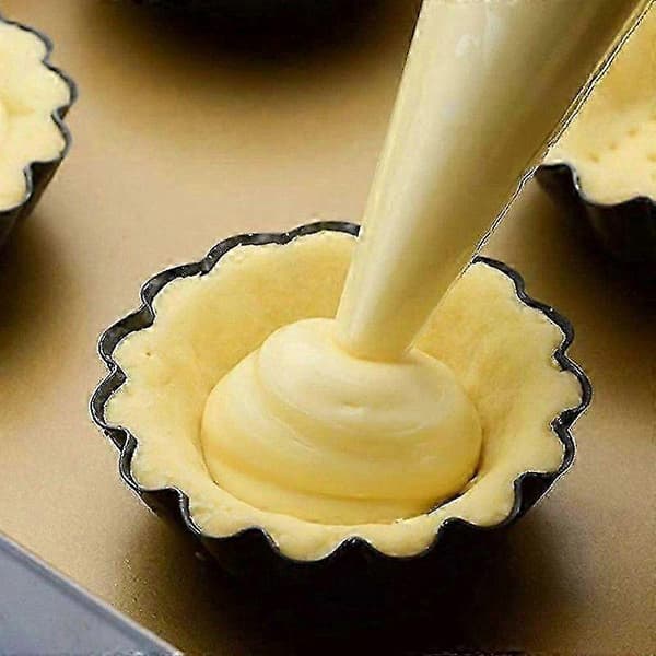 6,5 cm Mini Tartlettformar, 12-pack Kolstål Tartform för Desserter