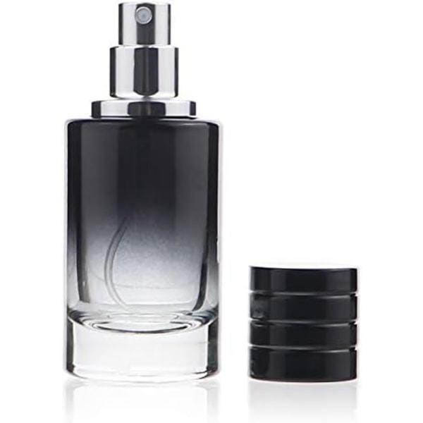 30 ml glas parfymflaska Gradient tom cylindrisk flaska med Fine Mist Atomizer (svart) Black