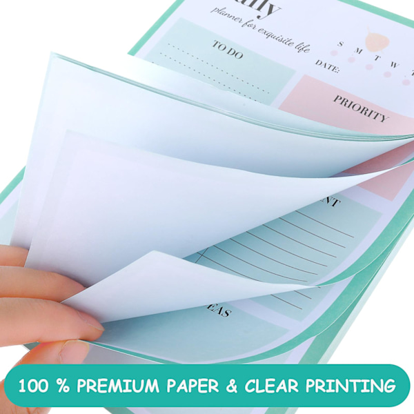 To Do List Notepad - Udateret daglig planlægger 52 ark rive af 15 x 21cm opgaveplanlægningspuder, To Do List Notebook Checkliste