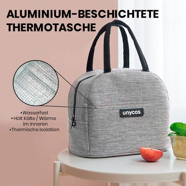 Kjølepose for lunsj Multifunksjonell termopose (grå)