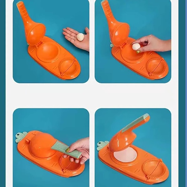 Manuel 2 i 1 Dumpling Maker, Dumpling Skin Maker, Dumpling Press Form, Køkken Dumpling Making Tool Orange 2stk