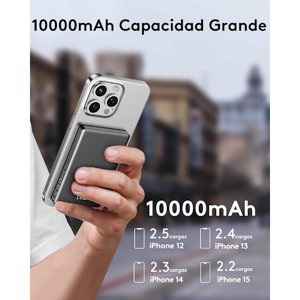 Powerbank för iPhone 16/15/14/13/12 Pro Max/Mini, 10000mAh Liten Trådlös Portabel Batteripack 20W Snabbladdning, Magnetisk Extern Batteripack