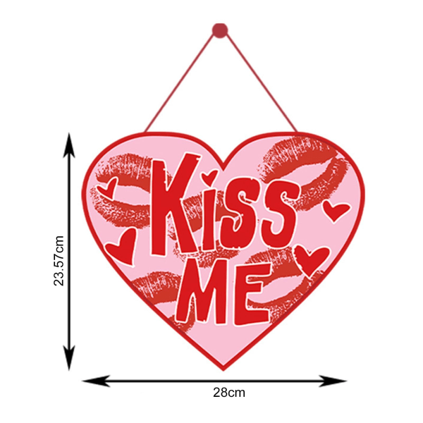 Valentinsdagsdekoration Hjertedør Valentinsskilt Romantisk forhængende ornament med rødt mønster Happy Valentine's Letter Print 1