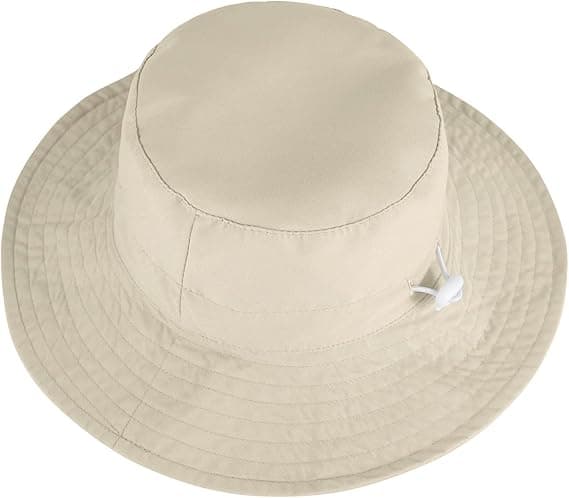 Solhatt för småbarn, unisex, bred brätte, justerbar, beige