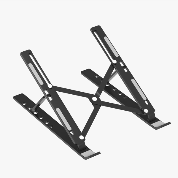 Foldbar bærbar aluminium bærbar computer stand | Skrivebordsstand med 6-trins højdejustering | Kompatibel med 11,6”/13,3 tommer bærbare computere notebooks（Sort） Black