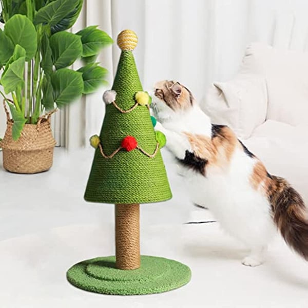 Katte kradsestolpe kæledyrslegetøj Robust lodret juletræ Katte kradselegetøj kompatibelt med jul