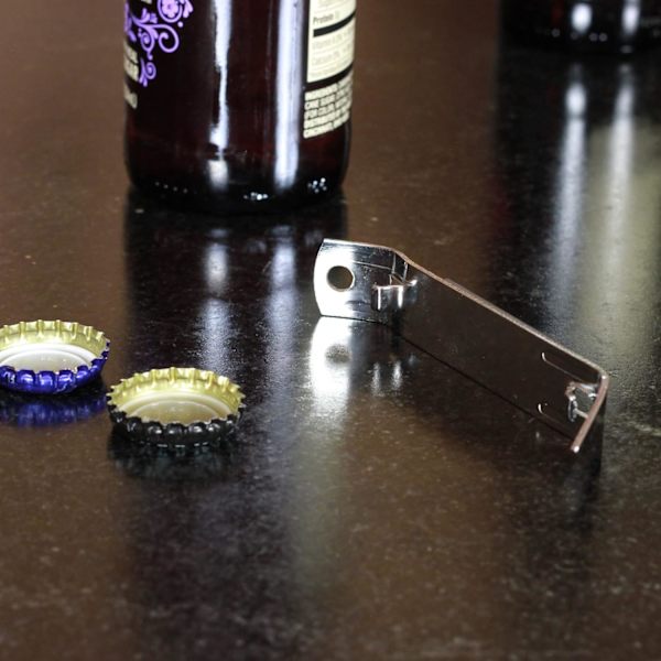 Välj hållbar pläterad järnflasköppnare/burköppnare med magnet, 4,5 tum lång, 2-pack, grå