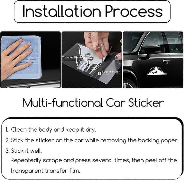 2 stycken tecknade monsterbilstickers, vattentäta dekaler