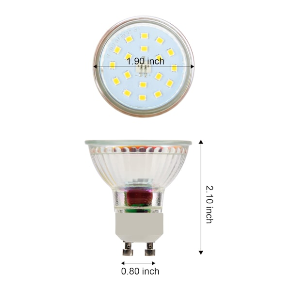 Set med 10 LED-lampor, GU10-5W motsvarande 60W, kallvitt 6000K 120° breda strålar, Spot LED-lampor