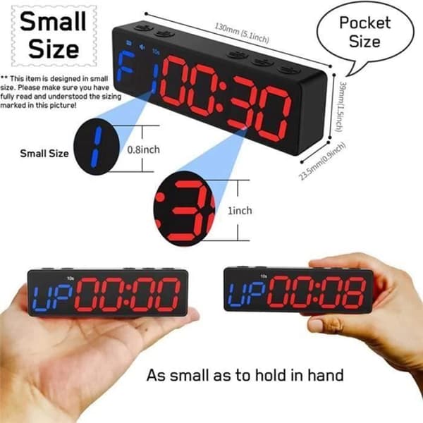 Timer - PZCC - Bærbar Gym Timer Interval Timer Træning Fitness Ur A