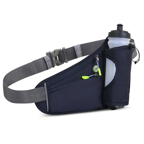 2 stk. Justerbar Fanny Pack med vannflaskeholder Reflekterende stropp Løpebelte Turmidjepakke Midjehydreringspakke Midjeveske, Svart
