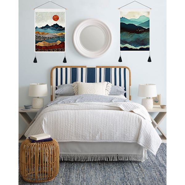 Pieces Mountain Tapestry 35cm x 50cm Tapestry Foggy Forest Tapestry med tofsar Väggbonad för sovrum