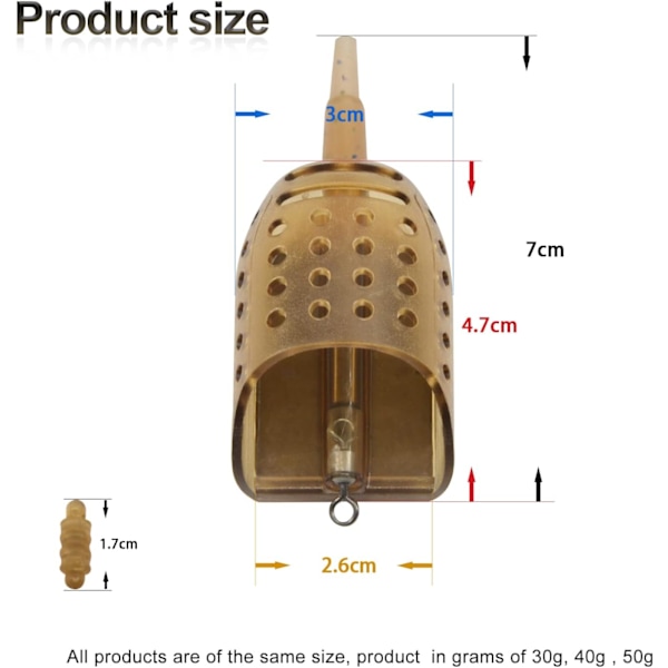 Pellet Feeder Inline Pellet Feeder Maggot Feeders for Carp Fishing Coarse 40g 40g