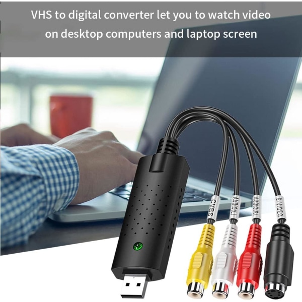 USB VHS Video Capture Converter til Digital DVD Recorder DVD Transfer Video Capture til Windows, USB Videokort