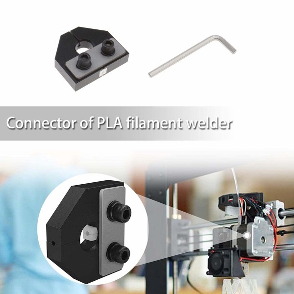 3D-udskrivning 1,75 mm PLA-filament-forbrugsstoffer Svejserkonnektor aluminiumblok til de fleste 3D-printere erstatningsdel med skruenøgle