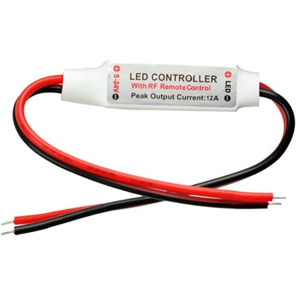 Monokrom LED Strip Dimmer med RF trådlös fjärrkontroll 5-24V 12A LED Strip Dimmer Controller för 2 Pin SMD 5050 3528 Enfärgad LED Strip